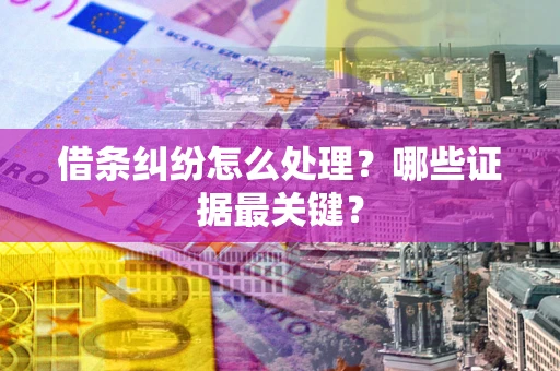 济南借条纠纷怎么处理？哪些证据最关键？