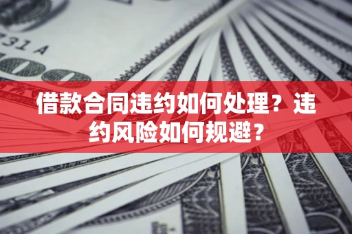 济南借款合同违约如何处理？违约风险如何规避？
