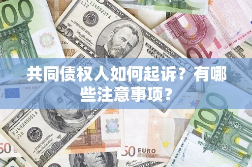 济南共同债权人如何起诉？有哪些注意事项？